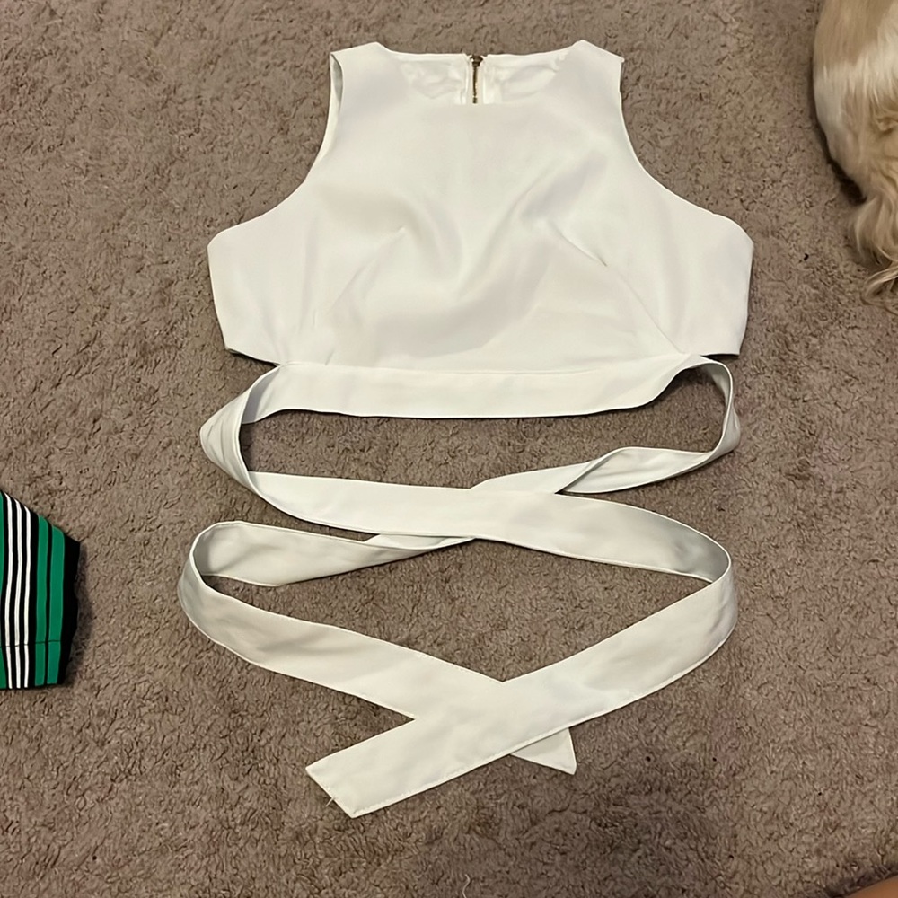 White formal crop top